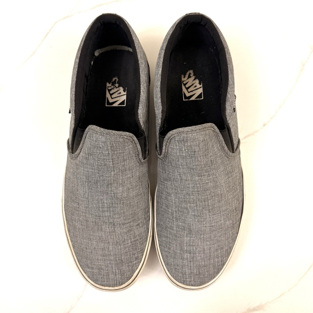 Vans Asher Deluxe Skate Shoes Mens 11.5 Gray Slip-On Comfort Textile - Picture 1 of 8